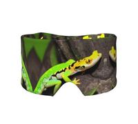 Kühlende Schlafmaske mit grünem Geckos-Druck, zum Schlafen in völliger Dunkelheit, weiche Schlafmaske, Geschenke für Männer und Frauen