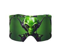 Kühlende Schlafmaske mit langen Ohren, Alien-Druck, zum Schlafen in völliger Dunkelheit, weiche Schlafmaske, Geschenk für Männer und Frauen, Grün