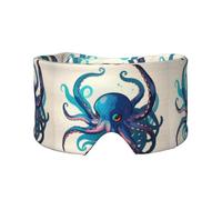 Kühlende Schlafmaske mit Oktopus-Druck, zum Schlafen in völliger Dunkelheit, weiche Schlafmaske, Geschenk für Männer und Frauen, Blau und Lila