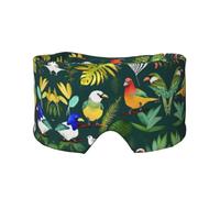 Kühlende Schlafmaske mit tropischen Vögeln und Pflanzenblättern, zum Schlafen in völliger Dunkelheit, weiche Schlafmaske, Geschenke für Männer und Frauen