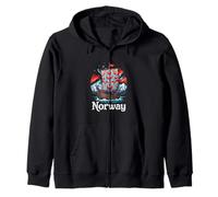 Kühnes Norwegen Wikingerschiff mit Bergen & Nordlichtern Kapuzenjacke