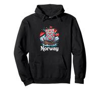 Kühnes Norwegen Wikingerschiff mit Bergen & Nordlichtern Pullover Hoodie