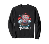 Kühnes Norwegen Wikingerschiff mit Bergen & Nordlichtern Sweatshirt