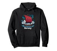 Kühnes Norwegen Wikingerschiff mit Bergen und Sternen Pullover Hoodie
