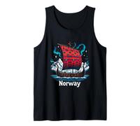 Kühnes Norwegen Wikingerschiff mit Bergen und Sternen Tank Top