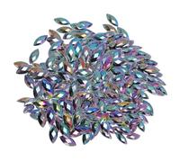 Künstliche Strasssteine, Resin, Flachrücken, 7x15mm, 500 Stück, Licht Schwarz AB - Glänzend und Vielseitig, Ideal für Bastel - und Modeprojekte