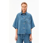 KÜRZÄRMLIGES JEANS-OVERSHIRT | TENCEL™ Lyocell-Mix - blau (XS)