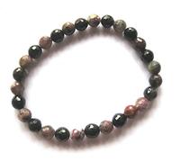 Kugel-Armband facettiert Turmalin bunt 6 mm