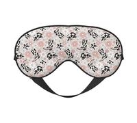 Kuh-Druck Cowboyhut Stiefel Blume Schlafmaske Augenmasken für Schlaf Doppelseitige Schlafmasken für Damen Herren Verdunkelung Augenabdeckungen zum Schlafen Reisen