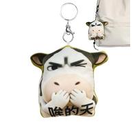 Kuh Schluesselring Pluesch - Witziger Animal Keychain Mit Stoff Figur, Weicher Taschenanhaenger, Kreativer Stil | Suesser Begleiter Fuer Teens Kinder Erwachsene Rucksack Handtasche Familie Spass