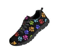 Kuiaobaty Breathe Mesh-Wanderschuhe für Damen, Regenbogen, Totenköpfe, Camouflage-Muster, Tennisschuhe, Turnschuhe, leichte Sport-Sneaker, Bunte Hundepfote., 42 EU