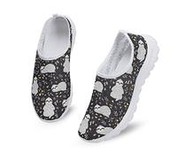 Kuiaobaty Damen Slip-on Turnschuhe Mesh Flache Schuhe Sport Sneakers Damen Laufschuhe Work Out Schuhe Atmungsaktiv, Faultier Floral, 39.5 EU