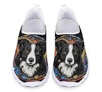 Kuiaobaty Damen-Sneaker, bequem, Sport, Laufschuhe, atmungsaktives Netzgewebe, Freizeit-Loafer, Sommerclogs, Dog Border Collie, 40.5 EU