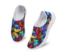 Kuiaobaty Damen-Sneaker, bequem, Sport, Laufschuhe, atmungsaktives Netzgewebe, Freizeit-Loafer, Sommerclogs, Schmetterling, 42 EU