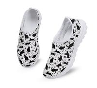 Kuiaobaty Damen-Sneaker, bequem, Sport, Laufschuhe, atmungsaktives Netzgewebe, Freizeit-Loafer, Sommerclogs, Schwarze Katzenpfoten, 38 EU