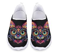 Kuiaobaty Damen-Sneaker, bequem, Sport, Laufschuhe, atmungsaktives Netzgewebe, Freizeit-Loafer, Sommerclogs, Neuheit Katze, 39 EU