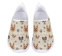 Kuiaobaty Damen-Sneaker, bequem, weiche Sohle, Loafer, Schmetterling, Zuckerschädel, Sternen-Druck, leicht, Sneaker, Mädchen, Laufschuhe, Wanderschuhe, Süße Hunde, 43.5 EU