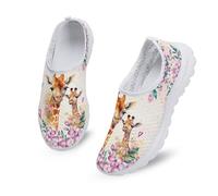 Kuiaobaty Damen-Sneaker, bequem, weiche Sohle, Loafer, Schmetterling, Zuckerschädel, Sternen-Druck, leicht, Sneaker, Mädchen, Laufschuhe, Wanderschuhe, Giraffe Mom Child, 39.5 EU