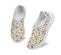 Kuiaobaty Damen-Sneaker zum Hineinschlüpfen, Schmetterling, Totenkopf, Katzendruck, Netzstoff, Fußgewölbeunterstützung, Workout-Schuhe, Loafer, Meerschweinchen-Karotte, 37 EU