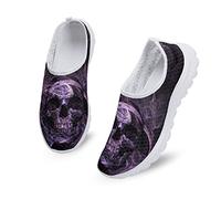 Kuiaobaty Damen Sneakers Komfort Sport Laufschuhe Atmungsaktiv Mesh Walking Sneakers Casual Loafers Sommer Clogs, Smoke Skull, 39 EU