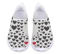 Kuiaobaty Damen-Turnschuhe zum Valentinstag, Walking-Schuhe, Batik-Slipper, Sport-Tennis-Sneaker, Sommerschuhe, Arbeitsschuhe, Loafer, Valentinstags-Herzmuster, 39 EU