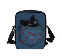 Kuiaobaty Damen-Umhängetasche, Handytasche mit verstellbarem Riemen, kleine Kuriertasche, Mädchen, lässiger Sling Satchel, Katze in der Tasche