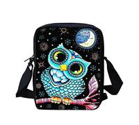 Kuiaobaty Damen-Umhängetasche, Kameratasche, Handy-Tasche mit verstellbarem breitem Riemen, ethnisch, Hunde, Kaninchen-Druck, Schultertasche mit Doppelschicht, eule