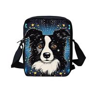 Kuiaobaty Damen-Umhängetasche, Mini-Umhängetasche, Dog Border Collie Stars, 17 x 6 x 23 cm