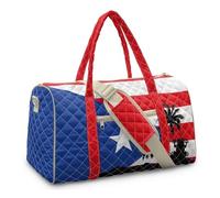 Kuiaobaty Faltbare Reisetasche für Reisen, Jamaikanische Flagge, gesteppte Reisetasche für Damen und Herren, große Wochenendtasche mit Reißverschlusstasche, Puerto Rico Palm Coqui, Eine Größe