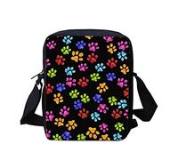 Kuiaobaty Frauen Crossbody Handtasche Handytasche mit Verstellbarem Riemen Kleine Messenger Bag Mädchen Casual Sling Satchel, Mehrfarbige Pfotenabdrücke