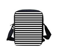 Kuiaobaty Frauen Crossbody Tasche Handytasche mit verstellbarem Riemen Kleine Messenger Bag Mädchen Casual Sling Satchel, Schwarz und Weiß gestreift