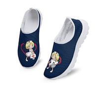 Kuiaobaty Frauen Mode Sneaker Casual Mesh Loafers Atmungsaktive Laufschuhe Flache Komfort Walking Schuhe Rutschfeste Schuhe, Krankenschwester Mädchen Herzen, 39 EU