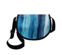 Kuiaobaty Frauen Umhängetasche Crossbody Tasche Boho Mandala Halbmond Taschen, Kuh Spots Einfache Messenger Bag Knödel Tasche, Streifen Tie Dye Blau