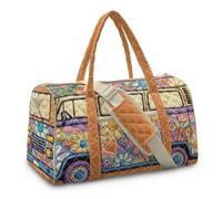 Kuiaobaty Gesteppte Seesack, niedlich, groß, Wochenendtasche für Damen, weich, langlebig, Reisetasche, Yoga-Sporttasche, Übernachtungstasche mit Schultergurt und Trolleyhülle, Rainbow Butterfly Van