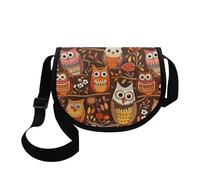 Kuiaobaty Kleine Damen-Umhängetasche, Retro, Libellen-Blume, Crossbody, Halbmondtasche, Frosch-Druck, Mini-Kuriertasche, Satteltasche, Neuartige Eulen