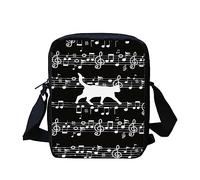 Kuiaobaty Kleine Umhängetasche für Damen, kleine Kuriertasche für Schulmädchen, verstellbarer Riemen, Schultertasche für Reisen, Music Staff Cat schwarz
