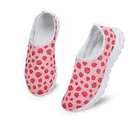 Kuiaobaty Lässige Mesh Turnschuhe Frauen Mode Turnschuhe Komfort Laufschuhe Atmungsaktive Walking Tennis Schuh Slip-on Schuh, Erdbeerrosa, 39 EU