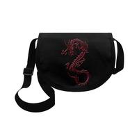 Kuiaobaty Monet Art Crossbody Taschen für Frauen Kleine Hobos Schultertaschen Kolibris Blumen Halbmond Tasche Tote Handtaschen, Roter orientalischer Drache