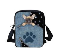 Kuiaobaty Umhängetasche für Damen, kleine Kuriertasche für Mädchen, Teenager, Handytasche, Damen, mit Riemen, Schultertasche, Französische Bulldogge Pfote