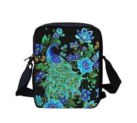 Kuiaobaty Umhängetasche für Damen, kleine Kuriertasche für Mädchen, Teenager, Handytasche, Damen, mit Riemen, Schultertasche, Pfau Floral