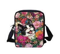Kuiaobaty Umhängetasche für Damen, kleine Kuriertasche für Mädchen, Teenager, Handytasche, Damen, mit Riemen, Schultertasche, Bright Flowers Cat