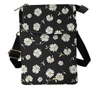 Kuiaobaty Umhängetasche für Damen, stilvolle Tasche für Mädchen, Outdoor-Reise, Reißverschluss, Stofftasche, Handyaufbewahrung, Geldbörse, gänseblümchen, Einheitsgröße