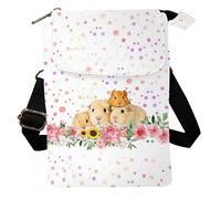 Kuiaobaty Umhängetasche für Damen, stilvolle Tasche für Mädchen, Outdoor-Reise, Reißverschluss, Stofftasche, Handyaufbewahrung, Geldbörse, Süßes Meerschweinchen