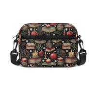 Kuiaobaty Weihnachten Crossbody Tasche für Damen, Halloween Damen Schultertasche Reißverschluss Tasche Handtasche für Alltag Urlaub, Retro-Weihnachtsbücher, One Size