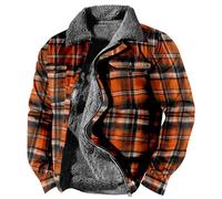 kuiazelit Herren Militärjacke Taktische Warme Fleece Wintermantel Windbreaker Dicker Reverskragen Combat Casual Cargo Jacke Sherpa Gefüttert Holzfäller Karo Jacke Thermo Gesteppte Arbeitskleidung,