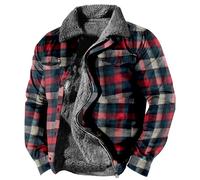 kuiazelit Herren Militärjacke Taktische Warme Fleece Wintermantel Windbreaker Dicker Reverskragen Combat Casual Cargo Jacke Sherpa Gefüttert Holzfäller Karo Jacke Thermo Gesteppte Arbeitskleidung,