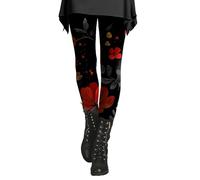 Kuiazelit Jeggings mit Blumenmuster für Damen, eng anliegend, Vintage, Bauchkontrolle, warm, weich, ethnisch, Stretch, Leggings, hohe Taille, Sport, Jogginghose, smart, lässig, Shapewear, den ganzen