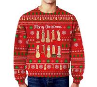 Kuiazelit Winter Herren Weihnachten Sweatshirt Lustig Ugly Dirty Penis Secret Casual Loose Rundhals Kapuzen-Sweatshirt Plus Size Casual Langarm Pullover Neuheit Kapuzenpullover Pullover für Männer UK