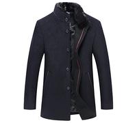 kuiazelit Wintermantel aus Wolle für Herren - warm, dick, Oberbekleidung, Stehkragen, Trenchcoat, klassisch, stilvoll, Arbeit, Business, Mantel, langärmelig, Oberteil, einreihig, Winter, warm, lässig,