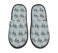 Kuilepa Damen-Hausschuhe, Motiv: Sea Otter, Schwarz, 6-8.5 Women/6-8 Men